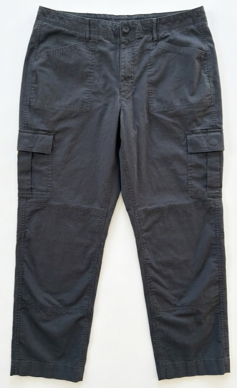 LL Bean Cargo Pants Womens 16 Favorite Fit Cropped Gray Stretch Chino Utility